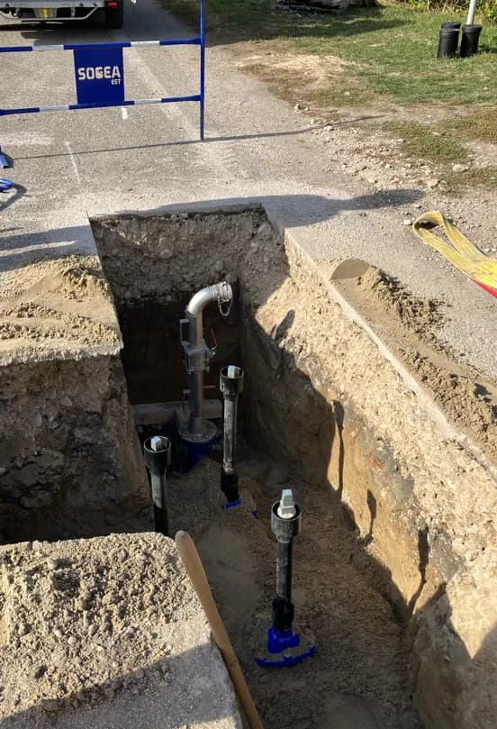 Démarrage pose conduite d'eau potable